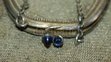 Ezüst (Ag) horgolt láncszemes színházi táska két db ékkővel/
Silver women`s theater bag br. 109,1gr ...