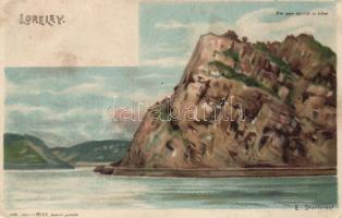 Loreley rock, The siren and the traveler, s: E. Sturtevant, hold to light litho (fa)