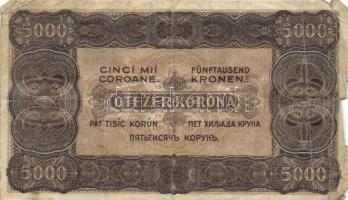 1923. 5000K "40 FILLÉR NEGYVEN FILLÉR" felülbélyegzéssel T:III-