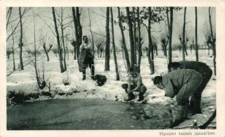 Military WWI Hungarian soldiers washing