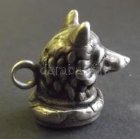 Ezüst (Ag) kutyafejes pecsétnyomó koronás monogrammal /  Silver grip seal 2cm