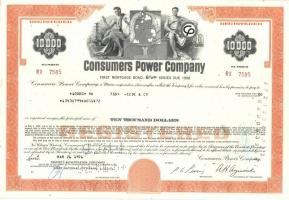 Amerikai Egyesült Államok / Michigan 1976. Consumers Power Company áramszolgáltató cég jelzálog kötv...