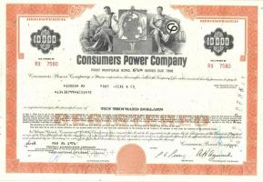 Amerikai Egyesült Államok / Michigan 1976. Consumers Power Company áramszolgáltató cég jelzálog kötv...