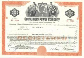 Amerikai Egyesült Államok / Michigan 1976. Consumers Power Company áramszolgáltató cég jelzálog kötv...