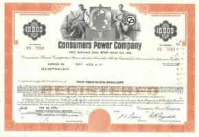 Amerikai Egyesült Államok / Michigan 1976. Consumers Power Company áramszolgáltató cég jelzálog kötv...