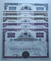 Amerikai Egyesült Államok / Kalifornia 1971-74. Broadway-Hale Stores, Inc. részvényei (10x) T:II USA / California 1971-74. Broadway-Hale Stores, Inc. shares (10x) C:XF