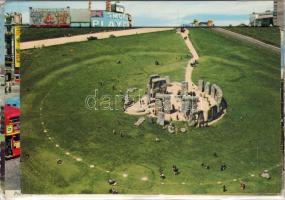 4db angol és ír modern klf. képeslap, közte a Windsori kastély és a Stonehenge "függő kövek"