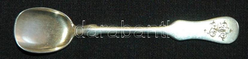 Ezüst (Ag), monogramos kiskanál dianás jelzéssel / Silver spoon with monogram on handle 7gr