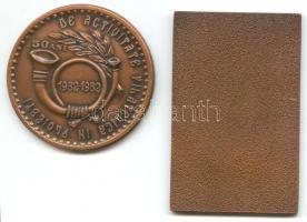 Románia 1982. "Bélyegkiállítás Ploiesti" Br emlékérem (50mm) és plakett (43x68mm) T:2
Roma...
