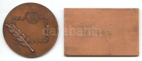 Románia 1975. "Bélyegkiállítás Konstanca" Br emlékérem (50mm) és plakett (68x43mm) T:2
Rom...