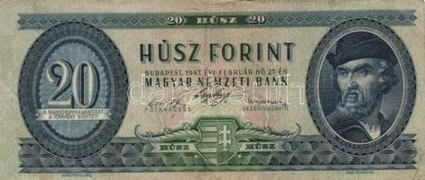 1947. 20Ft vágáshibával T:III
