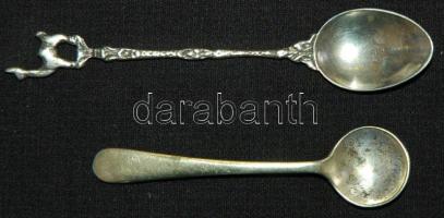 Ezüst (Ag) kiskanál angol jelzéssel + másik /  Silver spoon with English mark + other 5,9gr + 5,5gr