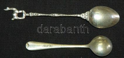 Ezüst (Ag) kiskanál angol jelzéssel + másik / 
Silver spoon with English mark + other 5,9gr + 5,5gr