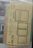 Nagy vegyes nyomtatvány tétel dossziéban: emléklapok, reklámok, feladóvevény, fuvarlevél, képeslapok...