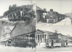 1970 Budapest közlekedéstörténete (buszok, villamosok, stb.) - a BKV modern képeslapsorozata 24 megíratlan lappal, saját papírtokjában, közte sok reprint