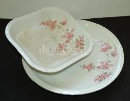 cca 1930 Komplett 6 személyes, virágmintás pajzspecsétes Zsolnay étkészlet, teás és kávés készlettel...