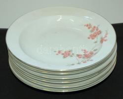 cca 1930 Komplett 6 személyes, virágmintás pajzspecsétes Zsolnay étkészlet, teás és kávés készlettel...