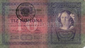 1904. 10K (3x) román körbélyegzővel T:III-,IV