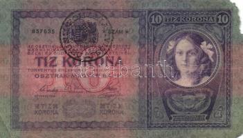 1904. 10K (3x) román körbélyegzővel T:III-,IV