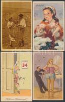 Hódmezővásárhelyi nyomtatvány tétel, benne térkép, képeslapok, levelek