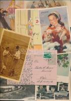 Hódmezővásárhelyi nyomtatvány tétel, benne térkép, képeslapok, levelek