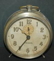 cca 1930 Veglia márkájú csengő ébresztőóra, kiválóan működik / Veglia alarm clock works excellently