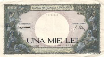 Románia 1944. 1000L (2x) T:II/II- Romania 1944. 1000 Lei (2x) C:XF/VF