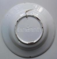 cca 1900 Kézzel festett mázas Hollóházi kerámia falitányér benyomott házas jelzéssel /
Folklore hand...