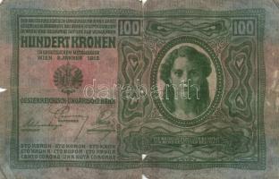 1902. 1000K román körbélyegzővel + 1912. 100K román körbélyegzővel + 1920. 1000K T:IV