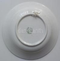 cca 1900 Kézzel festett mázas Hollóházi kerámia falitányér benyomott házas jelzéssel /
Folklore hand...