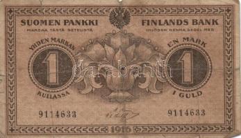 Vegyes bankjegy tétel, összesen 10db közte: Finnország 1916. 1M + Bulgária 1917. 5L T:III,III-
Mixed...