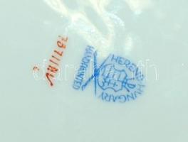 Kézzel festett, Apponyi mintás Herendi porcelán hibátlan fonott kosárka. / 
Herend chinaware d: 14 c...