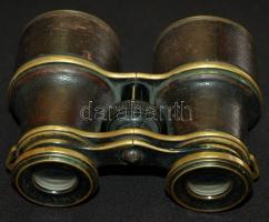 cca 1900 J. Neuhofer gyártású nagyméretű bőr borítású színházi látcső, optikán jelzett /
Theater bin...