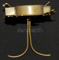 XIX. sz. Házioltár. Kézzel megmunkált sárgaréz, közepén kézzel festett porcelán képpel. /
XIX. centu...