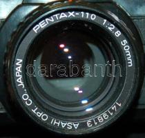 Pentax Auto 110 típusú fényképezőgép objektívekkel Pentax AF-130P vakuval eredeti leírással, hibátla...