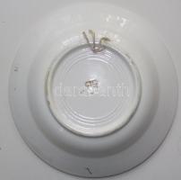 cca 1900 Kézzel festett mázas Hollóházi kerámia falitányér benyomott házas jelzéssel /
Folklore hand...