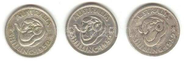 Ausztrália 1952. 1 Sh Ag (3x) T:2-,3 Australia 1952. 1 Shilling Ag (3x) C:VF,F