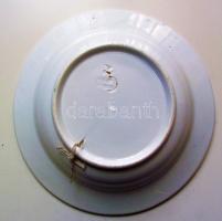 cca 1900 Kézzel festett mázas Wilhelmsburg kerámia falitányér benyomott jelzéssel d:23cm /
Wilhelmsb...