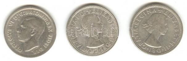 Ausztrália 1952,53,55. 1 Sh Ag (3x) T:2-,3
Australia 1952,53,55. 1 Shilling Ag (3x) C:VF,F