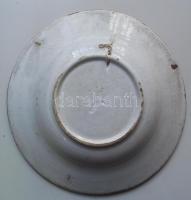 cca 1900 Kézzel festett mázas Hollóházi kerámia falitányér benyomott jelzéssel /
Folklore handpainte...