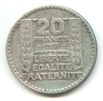 Franciaország 1933. 20Fr Ag T:2- France 1933. 20 Francs Ag C:VF