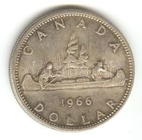 Kanada 1966. 1$ Ag "Kenu" T:2- Canada 1966. 1 Dollar Ag "Canoe" C:Vf