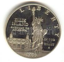 Amerikai Egyesült Államok 1986S. 1$ Ag "Szabadságszobor" eredeti bársony dísztokban és dob...