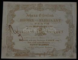 1839 Johann Eilenstock virágos  Pest reklámcédula 13x10 cm