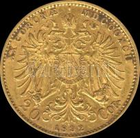Ausztria 1892. 20K Au "Ferenc József" (6,7751g) T:2/2- 
Austria 1892. 20 Corona Au "F...