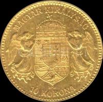1910KB. 10K Au 3.38g T:2
Hungary 1910. 10 Korona Au "Franz Joseph" Kremnitz (3.38g) C:XF
