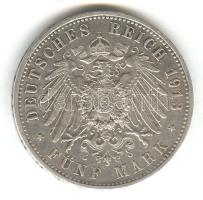 Német Államok / Poroszország 1913A. 5M Ag "II. Vilmos" T:2,2- German States / Prussia 1913A 5 Mark Ag "Wilhelm II" C:XF,VF