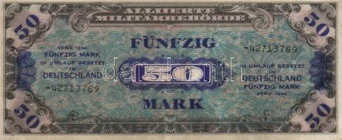 Német 3. Birodalom/Szövetséges megszállás 1944. 5M (2x)nyolc/kilenc jegyű sorszám + 20M + 50M mindke...