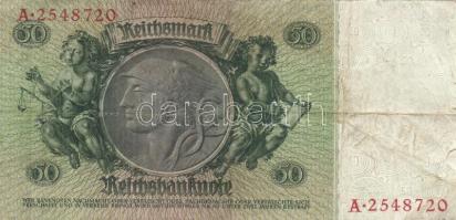 Német 3. Birodalom 1933. 50M (2x) hét-/nyolcjegyű sorszám, vízjel: Hansemann T:II-
German Third Reic...