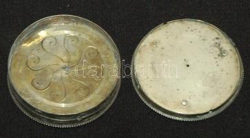 ~1890. Dekoratív vésett ezüst púderes doboz kompakt és szép állapotban